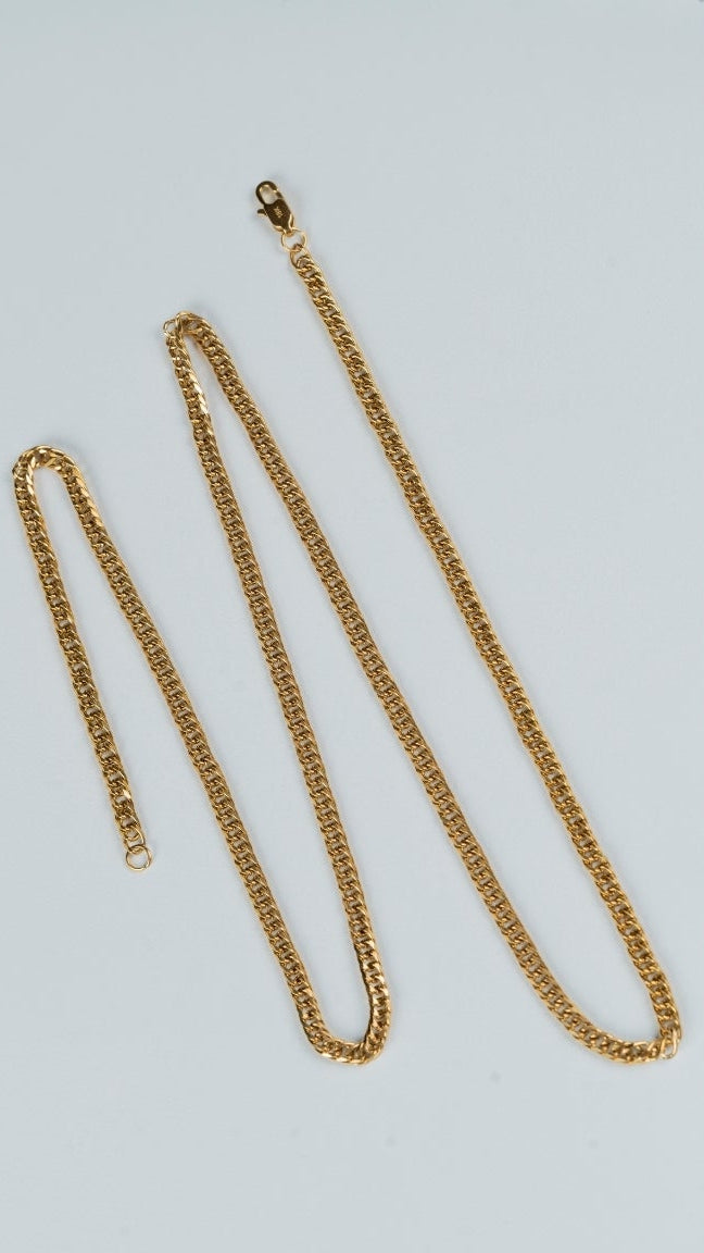 CADENA TEJIDO BARBADO 4MM X 65CMTS HOMBRE
