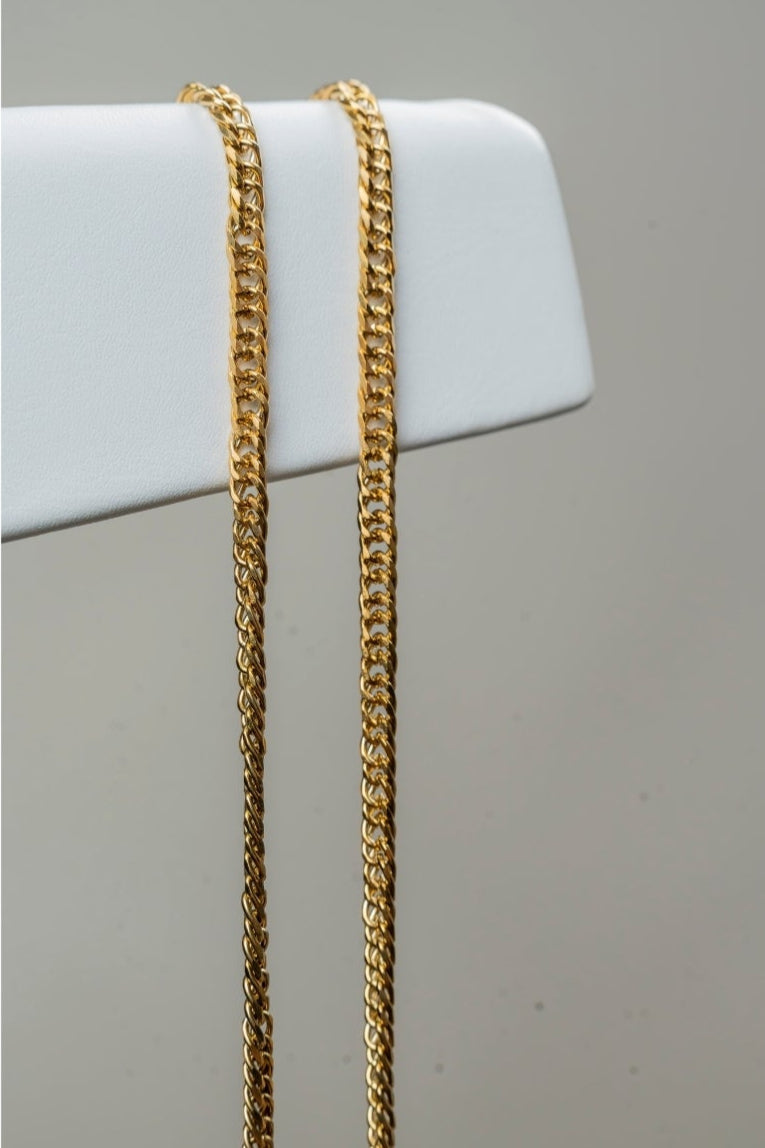 CADENA TEJIDO BARBADO 4MM X 65CMTS HOMBRE