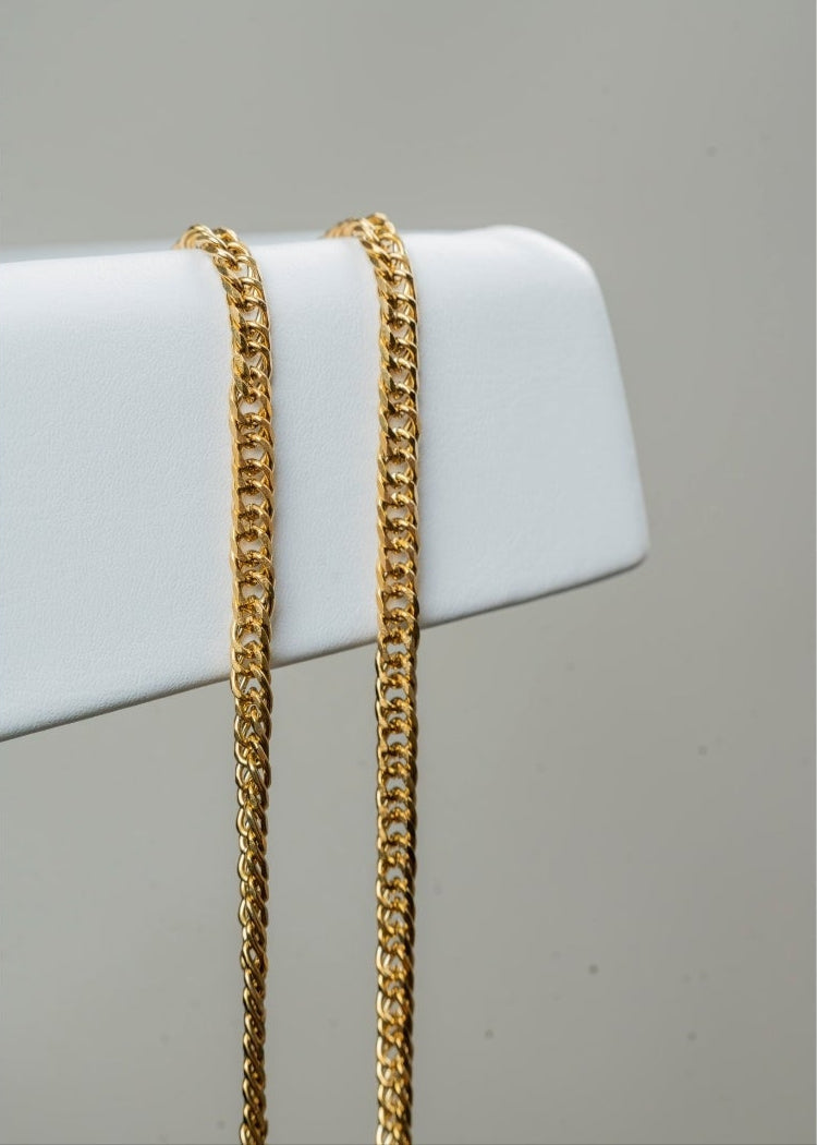 CADENA TEJIDO BARBADO 4MM X 65CMTS HOMBRE
