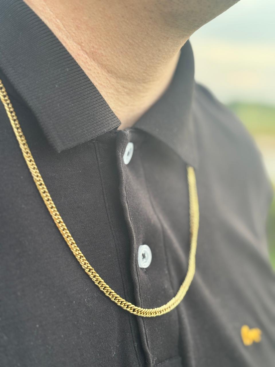 CADENA TEJIDO BARBADO 4MM X 65CMTS HOMBRE