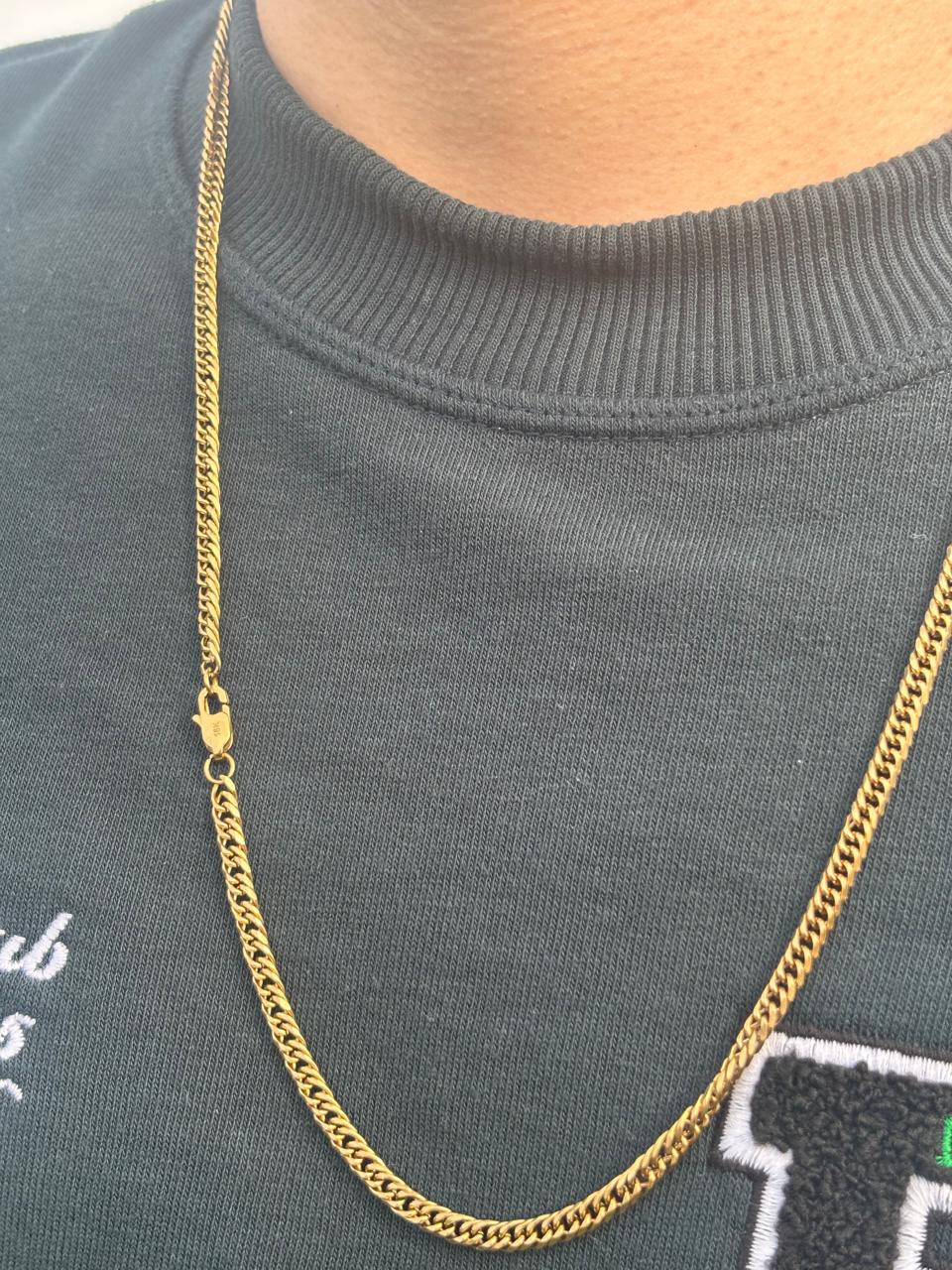 CADENA TEJIDO BARBADO 4MM X 65CMTS HOMBRE