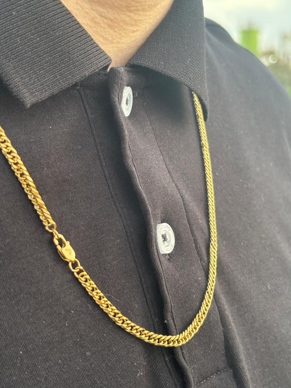 CADENA TEJIDO BARBADO 4MM X 65CMTS HOMBRE